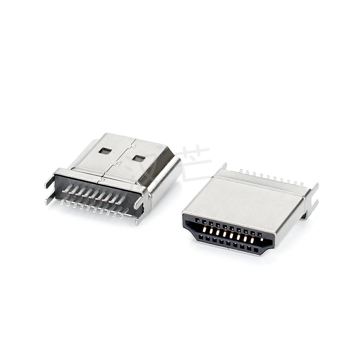 HDMI A公夹板弯针型