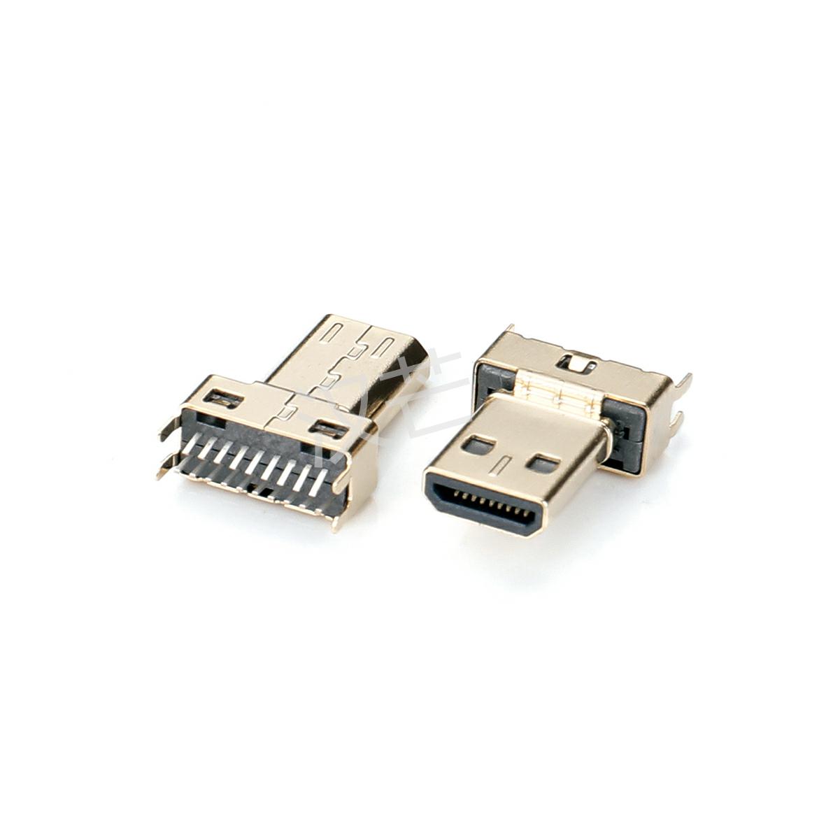 HDMI D公夹板型（插板型）外壳镀金